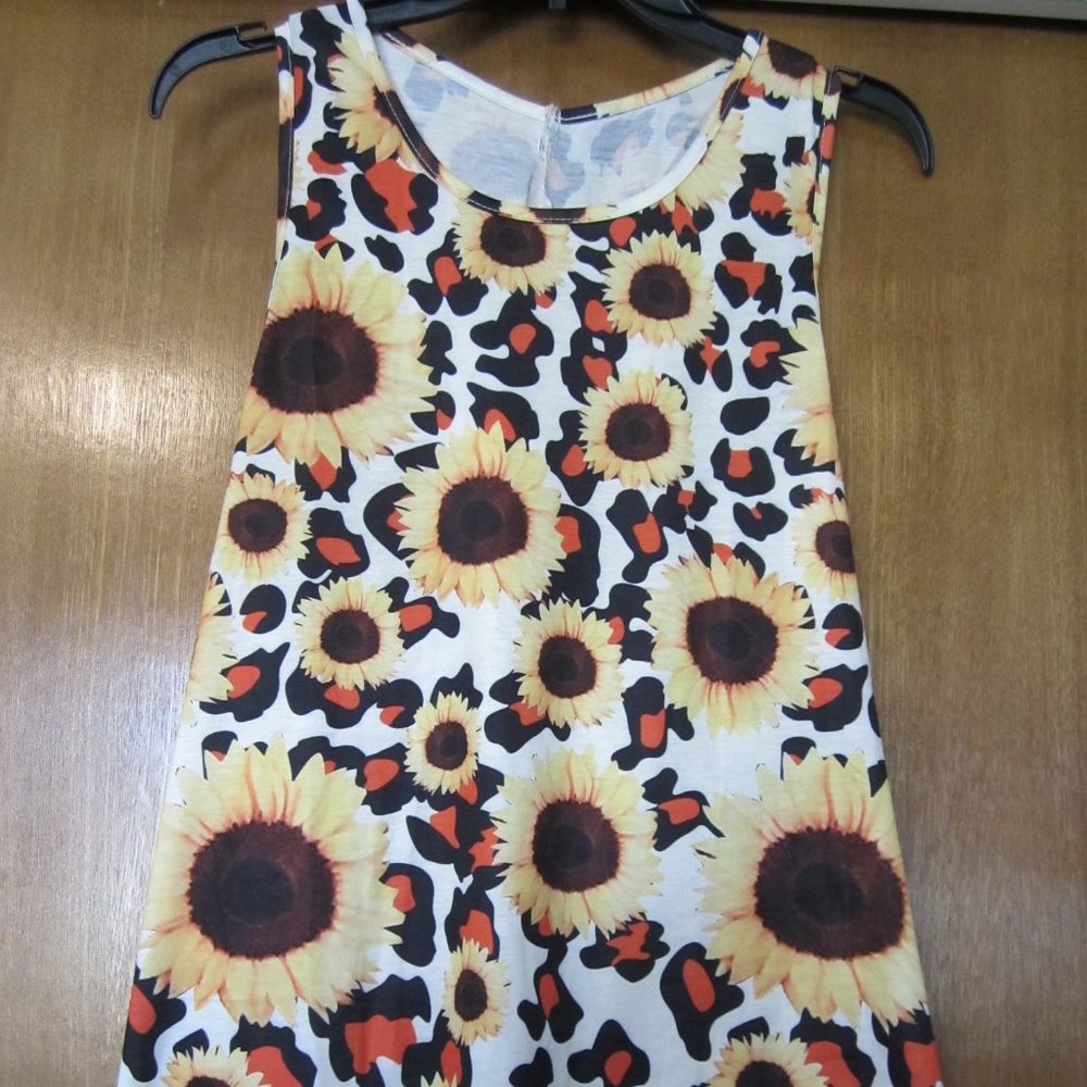 Sunflower tank with Criss-cross back